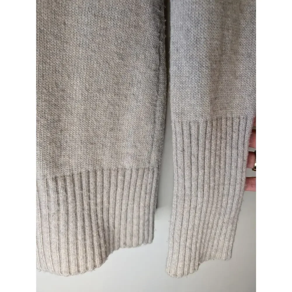 Banana Republic Italian Yarn Cowl Neck Sweater Women's M Grey Cashmere Merino - Picture 6 of 8